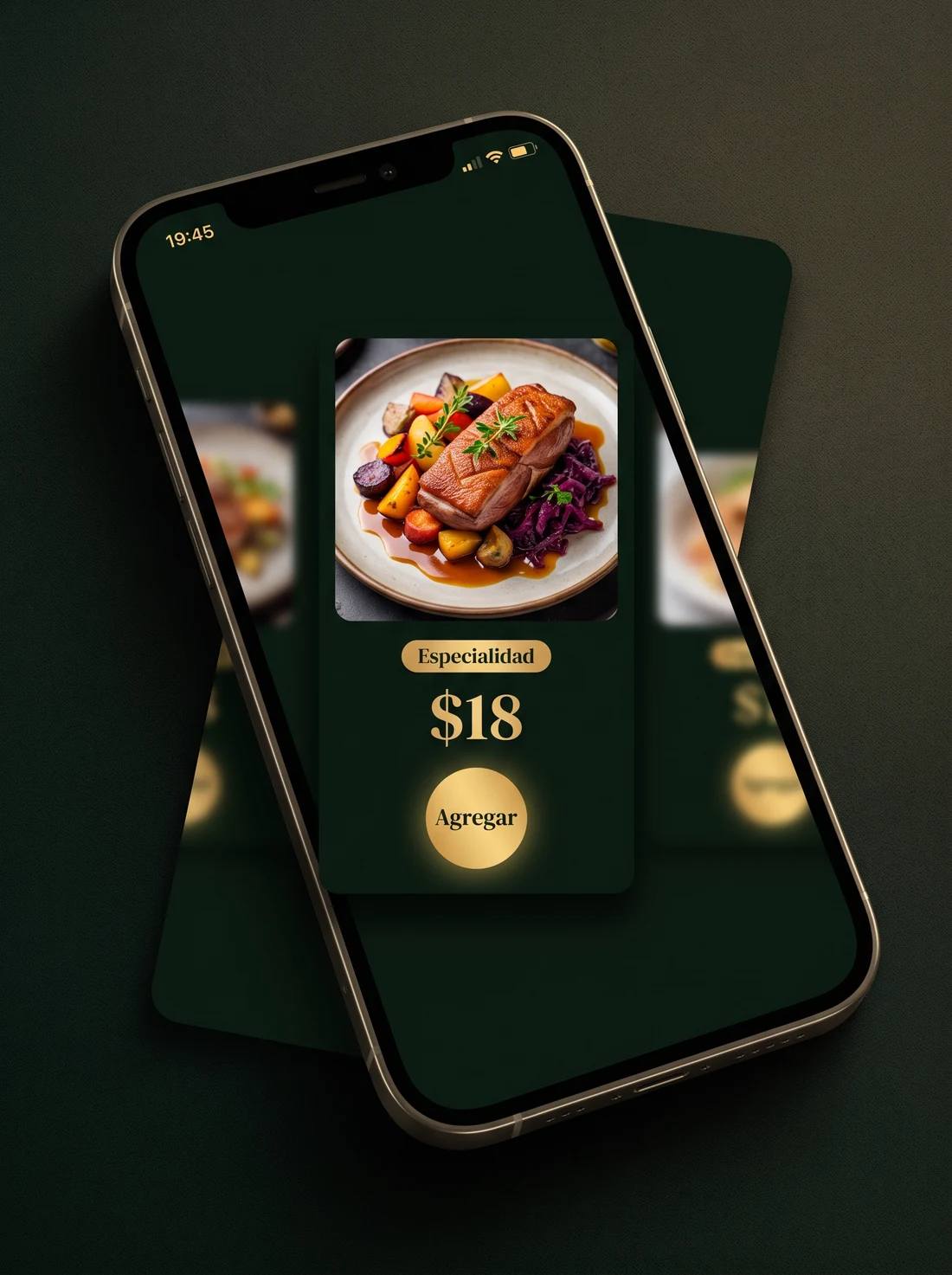 La carta digital vista en el teléfono de un cliente, con la foto y el precio de cada plato